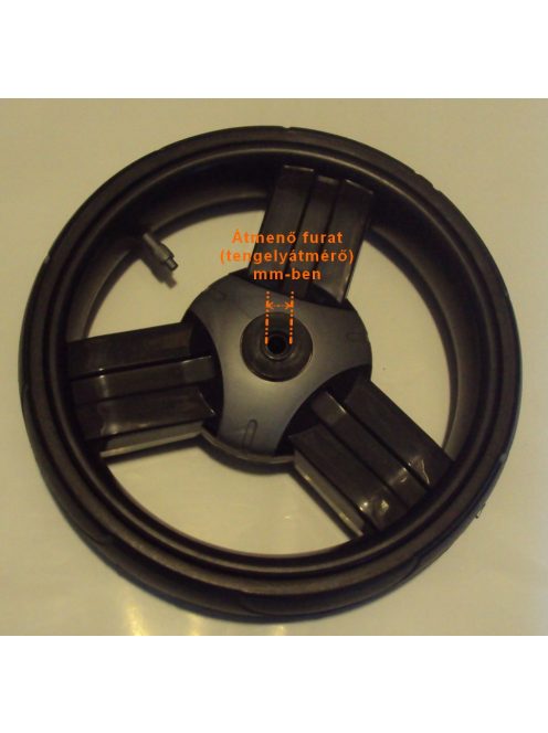 Tömör Drifting Babakocsi Kerék Fekete kicsi