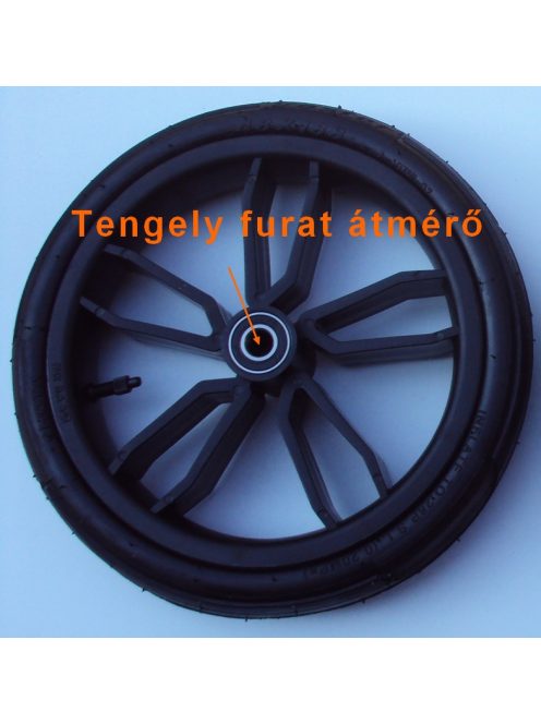 Tömör Faster PU (külsős) fekete Gondozásmentes Babakocsi Kerék kicsi első