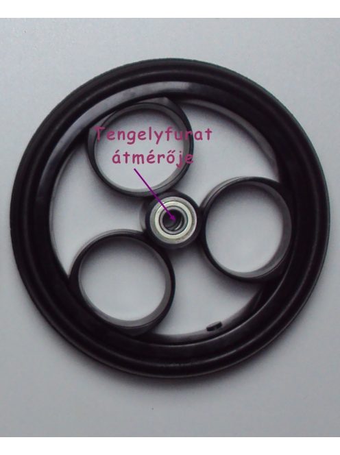 Tömör Futuro fekete Gondozásmentes puha Babakocsi Kerék kicsi első 