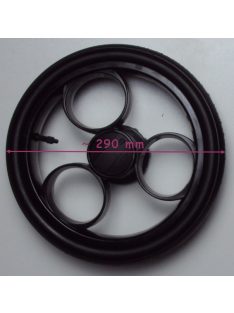   Tömör Futuro fekete Gondozásmentes puha Babakocsi Kerék nagy hátsó 