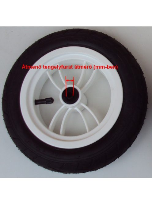 KMK fehér vékonyküllős Pumpálható (tömlős) Babakocsi kerék első kicsi 10"