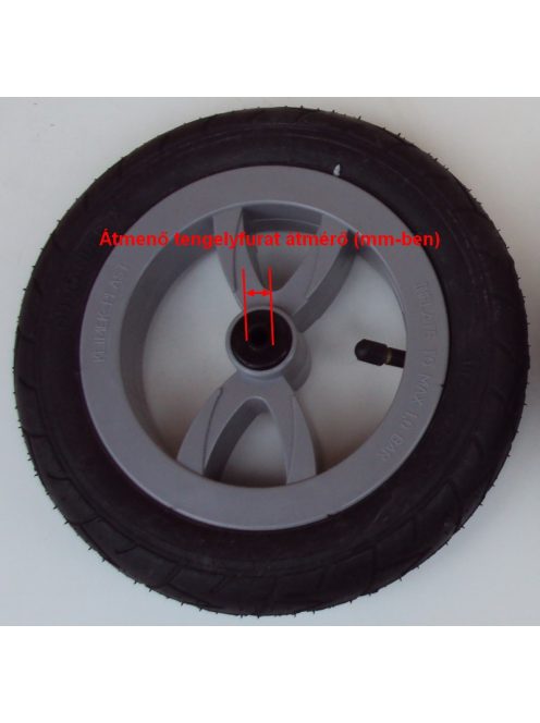 KMK Szürke Pumpálható (tömlős) Babakocsi kerék első kicsi 10"