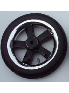 Tömör Omega Fekete-Króm Babakocsi Kerék kicsi 10"