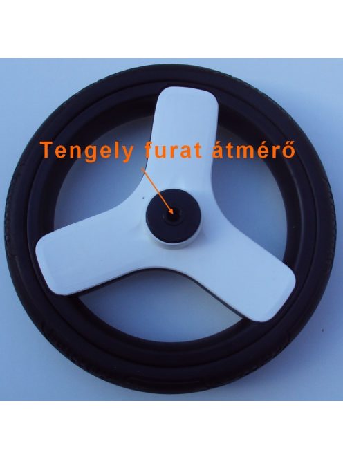 Tömör Uzo fehér-fekete Gondozásmentes Babakocsi Kerék kicsi első