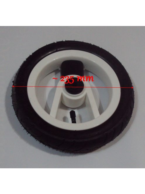 Adbor Luxor Pumpálható (tömlős) 10" Babakocsi kerék fehér-fekete kicsi első 