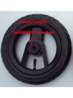   Adbor Luxor Pumpálható (tömlős) 10" Babakocsi kerék fekete kicsi első 